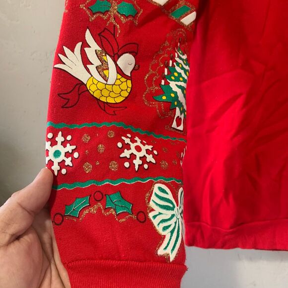 Vintage Holiday Time Bears Ugly Christmas Sweater Sz Large Red Holiday Crewneck - Picture 5 of 5